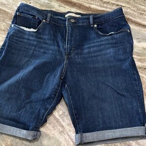Levi's Dark Blue Denim Women's Bermuda Shorts